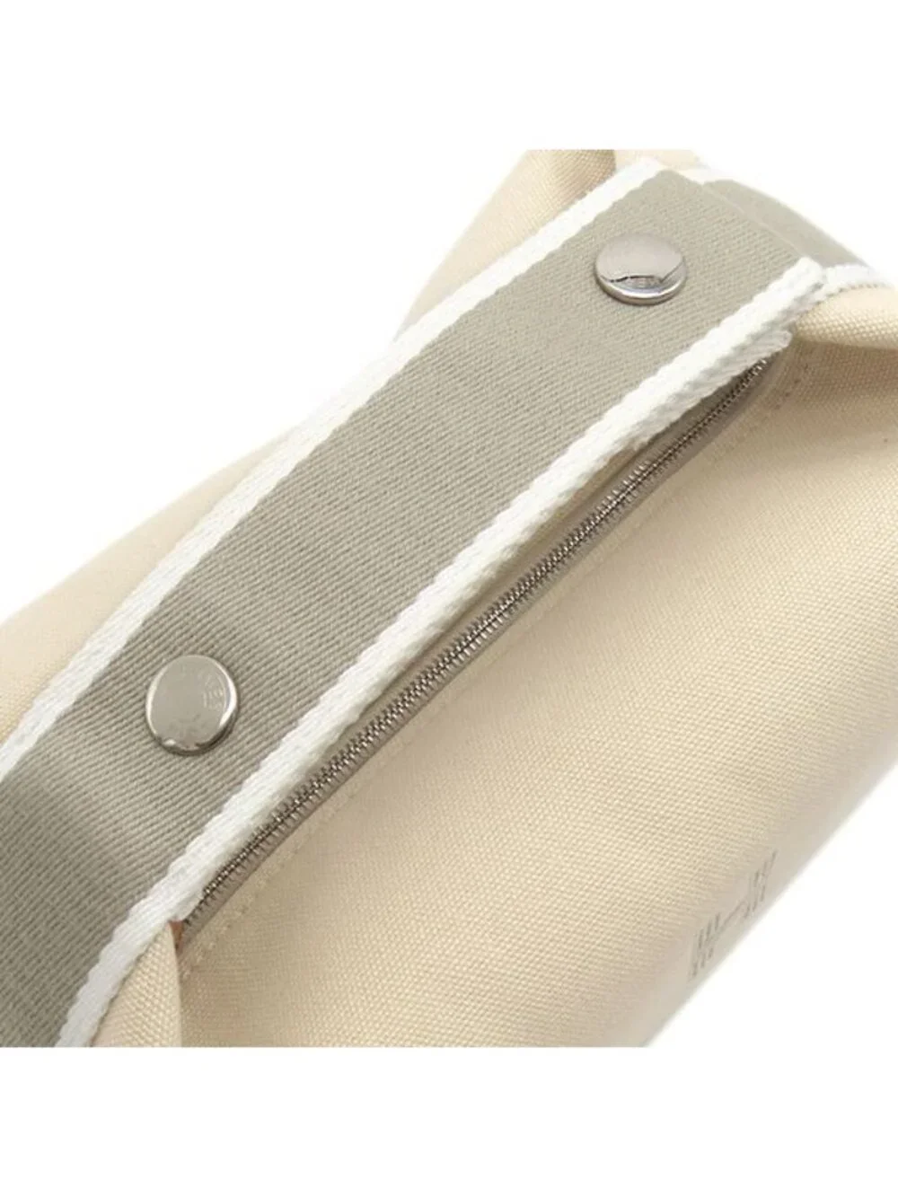Hermes Pouch Brid-a-brac PM Cotton Canvas Natural Silver Vanity H Logo